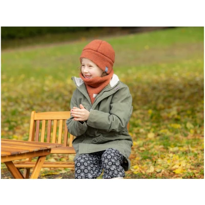Pickapooh Kinder Schlupfschal Bio-Schurwolle Fleece redwood Gr.1 (1 bis 2 Jahre)