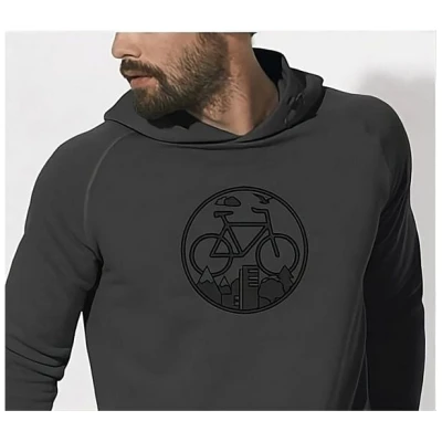 Picopoc Fahrrad / Bike Hoodie / Kapuzenpullover in Grau & Schwarz (dicke Qualität)