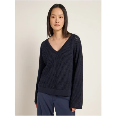 Pullover mit Netzstruktur (GOTS)