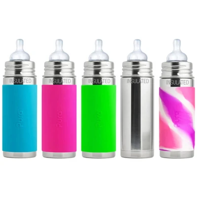 Purakiki Isolierflasche mit Sauger 250ml "Rosa"