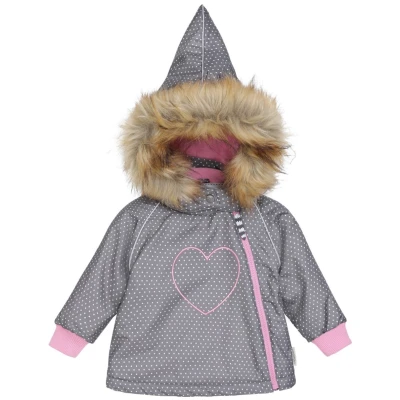 Racoon Outdoor Baby und Kinder Winterjacke mit Kapuze "Chiana" granit Gr. 74