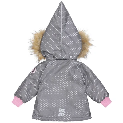 Racoon Outdoor Baby und Kinder Winterjacke mit Kapuze "Chiana" granit Gr. 74