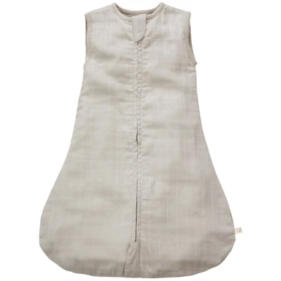 Schlafsack Baby Bio Baumwolle Musselin hellgrau Gr. 1 (70 cm)