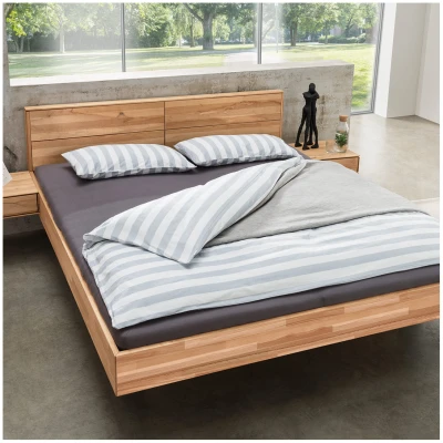 Schwebebett "Bellavista" | Massivholzbetten | 180x220 cm | Kernbuche