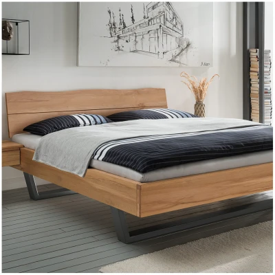Schwebebett "Legna" | Massivholzbetten | 180x220 cm | Kernbuche