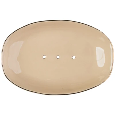 Seifenschale CLASSIC beige mit Goldrand