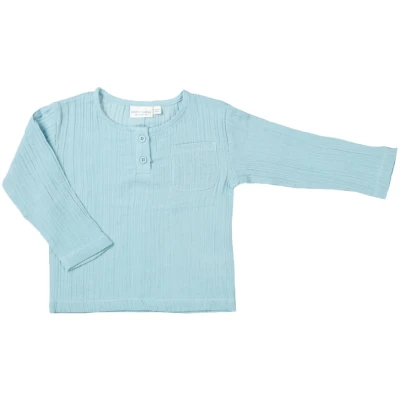 Sense Organics Baby und Kinder Langarmshirt Musselin dusty blue Gr.74 (6-9 Monate)