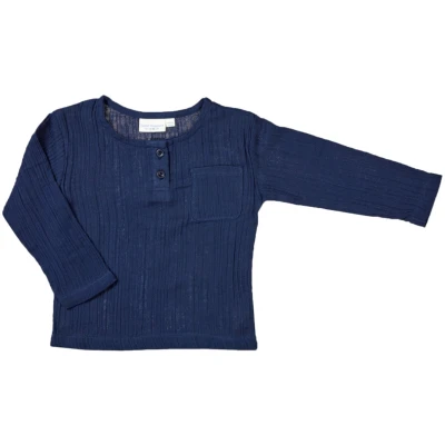 Sense Organics Baby und Kinder Langarmshirt Musselin navy Gr.74 (6-9 Monate)