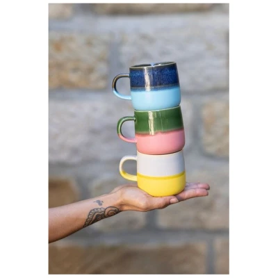 TRANQUILLO Tasse Industrial matt und glänzend aus Steingut, 390 ml (POR661, POR662, POR663)