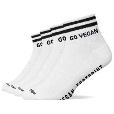 Team Vegan Go Vegan - Sneaker Socken mit Streifen aus Bio-Baumwolle - 4er Set