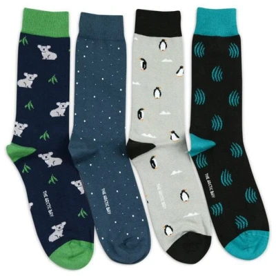 The Arctic Bay Socken 4er-Pack aus Bio-Baumwolle - Die Arctic Box - Austral Edition - Doppelfadig, Nachhaltig & Fair Hergestellt