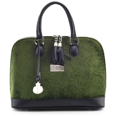 Vegane Handtasche Capri Samt, Farbe: Grün