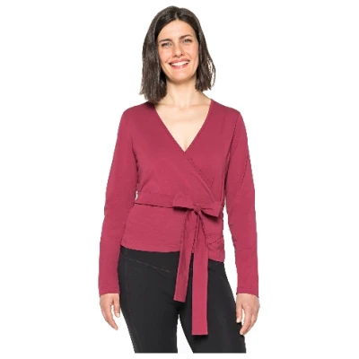 Wickelshirt aus Bio-Baumwolle mit Elastan, beere 36/38