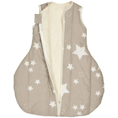 Winterschlafsack Baby Bio-Schurwolle "Sterne grau" Gr.1 (70cm)