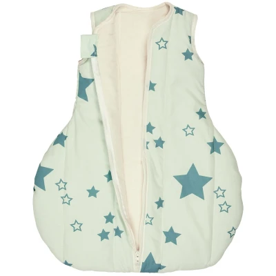 Winterschlafsack Baby Bio-Schurwolle "Sterne mint" Gr.1 (70cm)