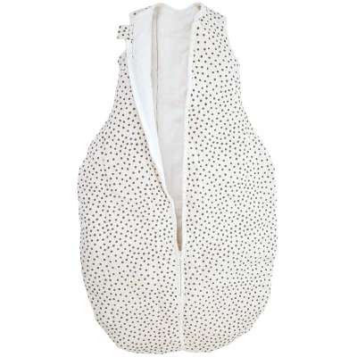 Winterschlafsack Baby Bio-Schurwolle Tupfen taupe Gr.1 (70cm)