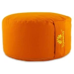 Yosana Yogakissen rund XL, Deutsche Bio-Dinkelspelzen Füllung, Durchmesser 35cm, Überzug aus Bio-Baumwolle, Sitzhöhe 15-17cm