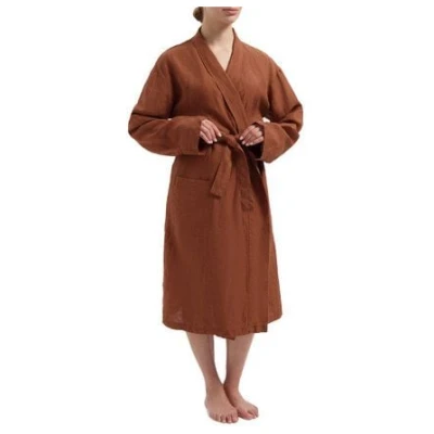 Yumeko Kimono Bademantel Gewaschenes Leinen
