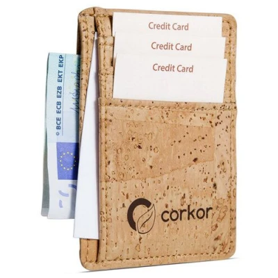 corkor Karten-Portemonnaie aus Kork mit Sichtfenster