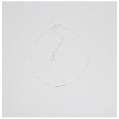 fejn jewelry Fußkette 'single pearl' mit Süsswasserperle Silber/vergoldet
