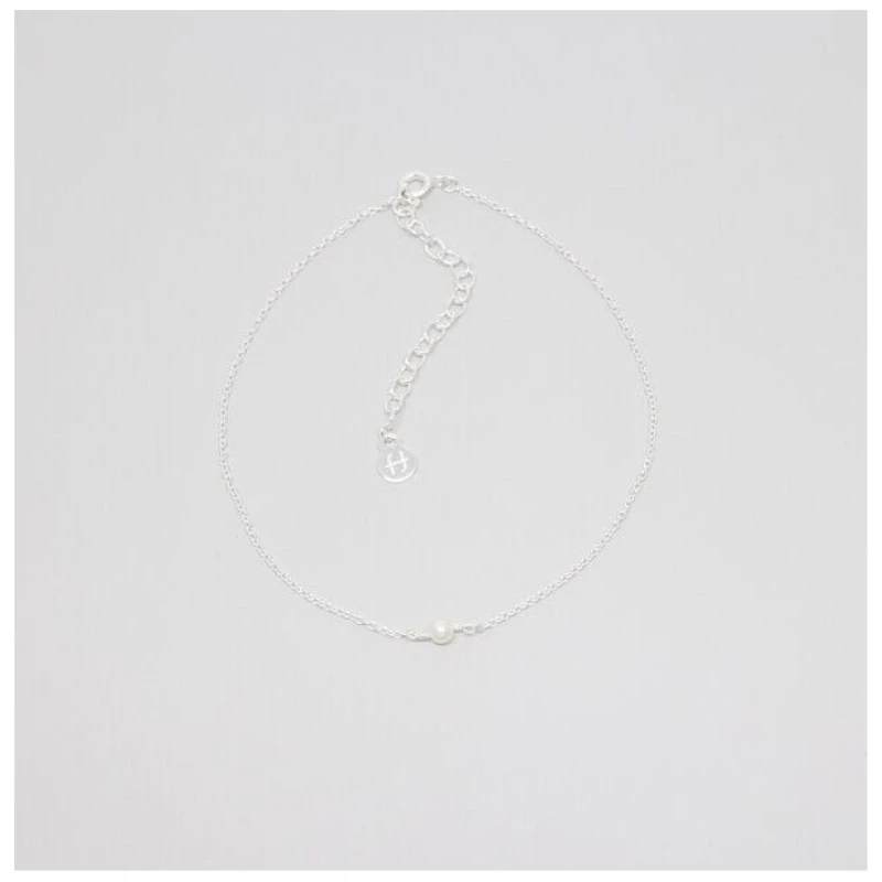 fejn jewelry Fußkette 'single pearl' mit Süsswasserperle Silber/vergoldet