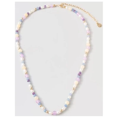 fejn jewelry Kette 'spring pearl' mit Süsswasserperlen und Halbedelsteinen