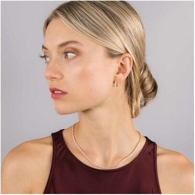 fejn jewelry Ohrringe 'sparkle huggie' - Creolen mit Zirkonia