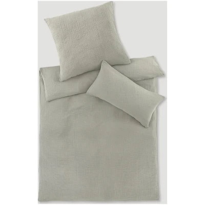 hessnatur Baby Bettwäsche Musselin aus Bio-Baumwolle - grün - Größe 135x200 / 80x80 cm