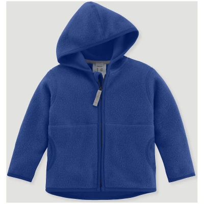 hessnatur Baby Fleece Jacke Regular aus Bio-Baumwolle - blau - Größe 62/68