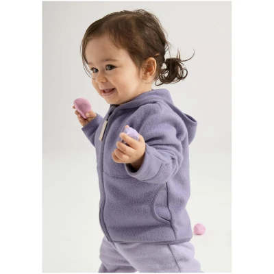hessnatur Baby Fleece Jacke Regular aus Bio-Baumwolle - lila - Größe 62/68