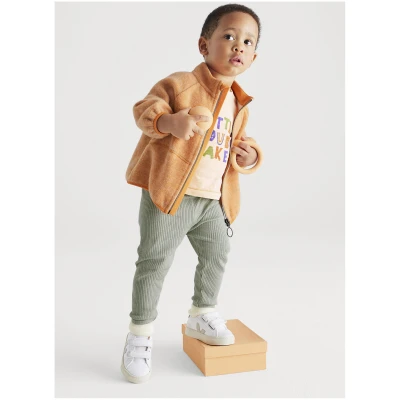hessnatur Baby Hose Slim aus Bio-Baumwolle mit Schurwolle - grün - Größe 50/56