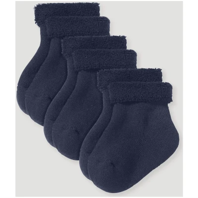 hessnatur Baby Plüsch Socken im 3er-Pack aus Bio-Baumwolle - blau - Größe 15-16