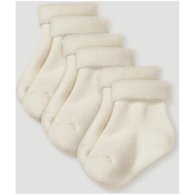 hessnatur Baby Plüsch Socken im 3er-Pack aus Bio-Baumwolle - natur - Größe 15-16