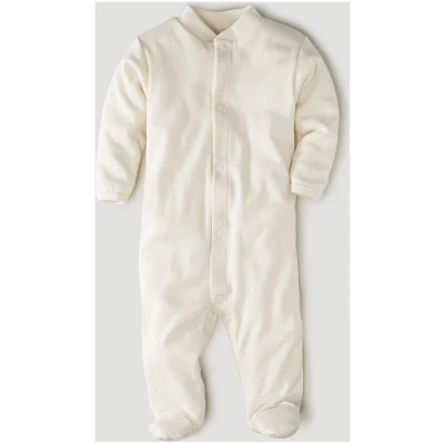 hessnatur Baby Schlafoverall Regular aus Bio-Baumwolle - natur - Größe 50/56