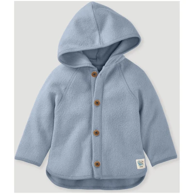 hessnatur Baby Softfleece Jacke Regular aus Bio-Baumwolle - blau - Größe 62/68