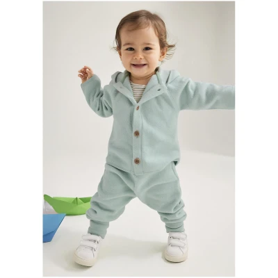 hessnatur Baby Softfleece Jacke Regular aus Bio-Baumwolle - grün - Größe 62/68