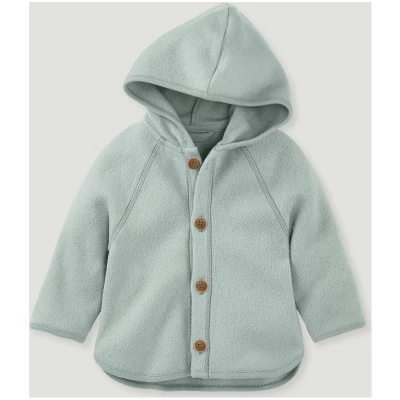 hessnatur Baby Softfleece Jacke Regular aus Bio-Baumwolle - grün - Größe 62/68
