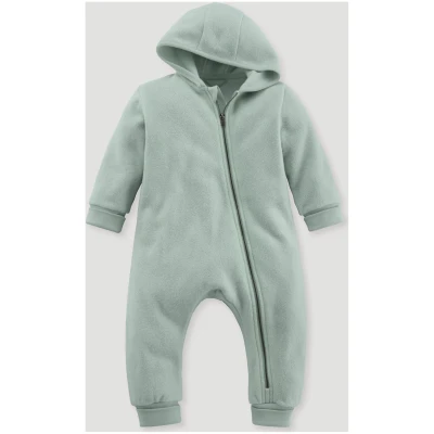 hessnatur Baby Softfleece Overall Regular aus Bio-Baumwolle - grün - Größe 50/56