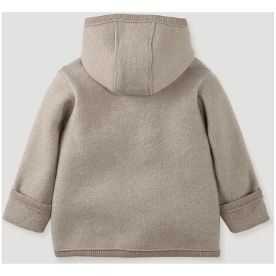 hessnatur Baby Wollwalk Jacke Regular aus Bio-Merinowolle - beige - Größe 62/68