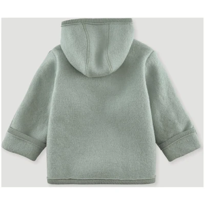 hessnatur Baby Wollwalk Jacke Regular aus Bio-Merinowolle - grün - Größe 62/68