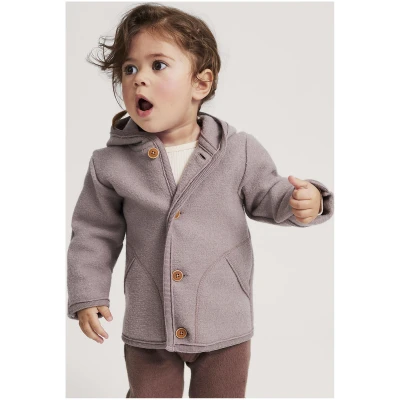hessnatur Baby Wollwalk Jacke Regular aus Bio-Merinowolle - lila - Größe 62/68