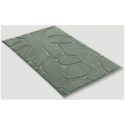 hessnatur Badematte SELVA aus Bio-Baumwolle - grün - Größe 50x80 cm