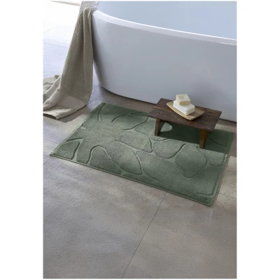 hessnatur Badematte SELVA aus Bio-Baumwolle - grün - Größe 50x80 cm