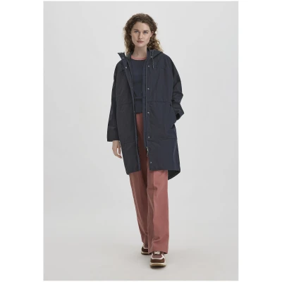 hessnatur Damen Allwetter Parka NATURE SHELL Relaxed aus Bio-Baumwolle - blau - Größe L