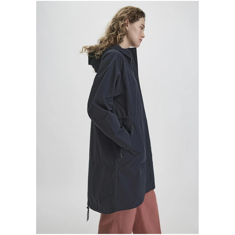 hessnatur Damen Allwetter Parka NATURE SHELL Relaxed aus Bio-Baumwolle - blau - Größe L