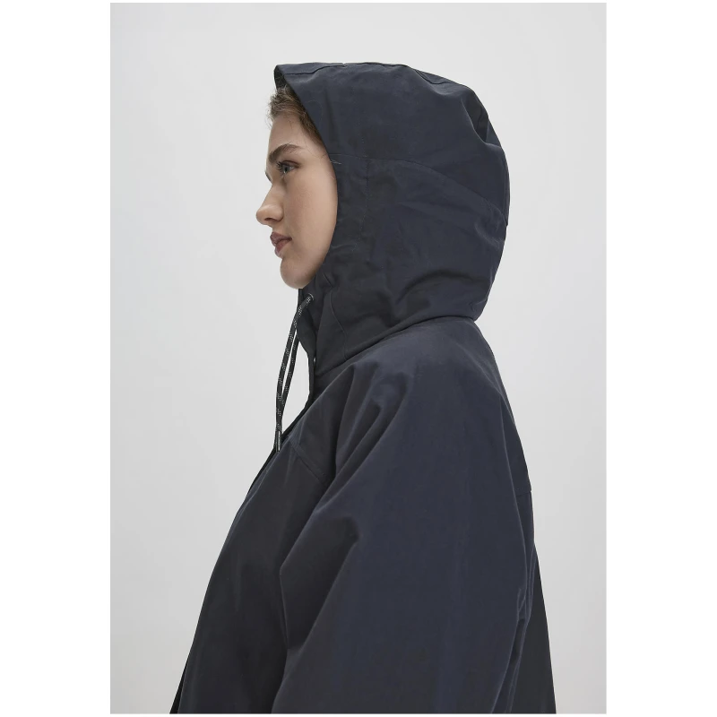 hessnatur Damen Allwetter Parka NATURE SHELL Relaxed aus Bio-Baumwolle - blau - Größe L