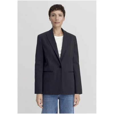 hessnatur Damen Blazer Relaxed aus TENCEL™ Lyocell mit Bio-Baumwolle - blau - Größe 34