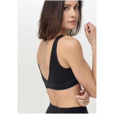 hessnatur Damen Bustier PURE BALANCE aus Bio-Baumwolle und TENCEL™ Modal - schwarz - Größe 34