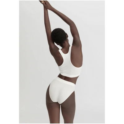 hessnatur Damen Bustier Racerback SOFT RIB aus Bio-Baumwolle - weiß - Größe 34