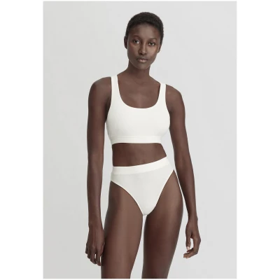 hessnatur Damen Bustier Racerback SOFT RIB aus Bio-Baumwolle - weiß - Größe 34